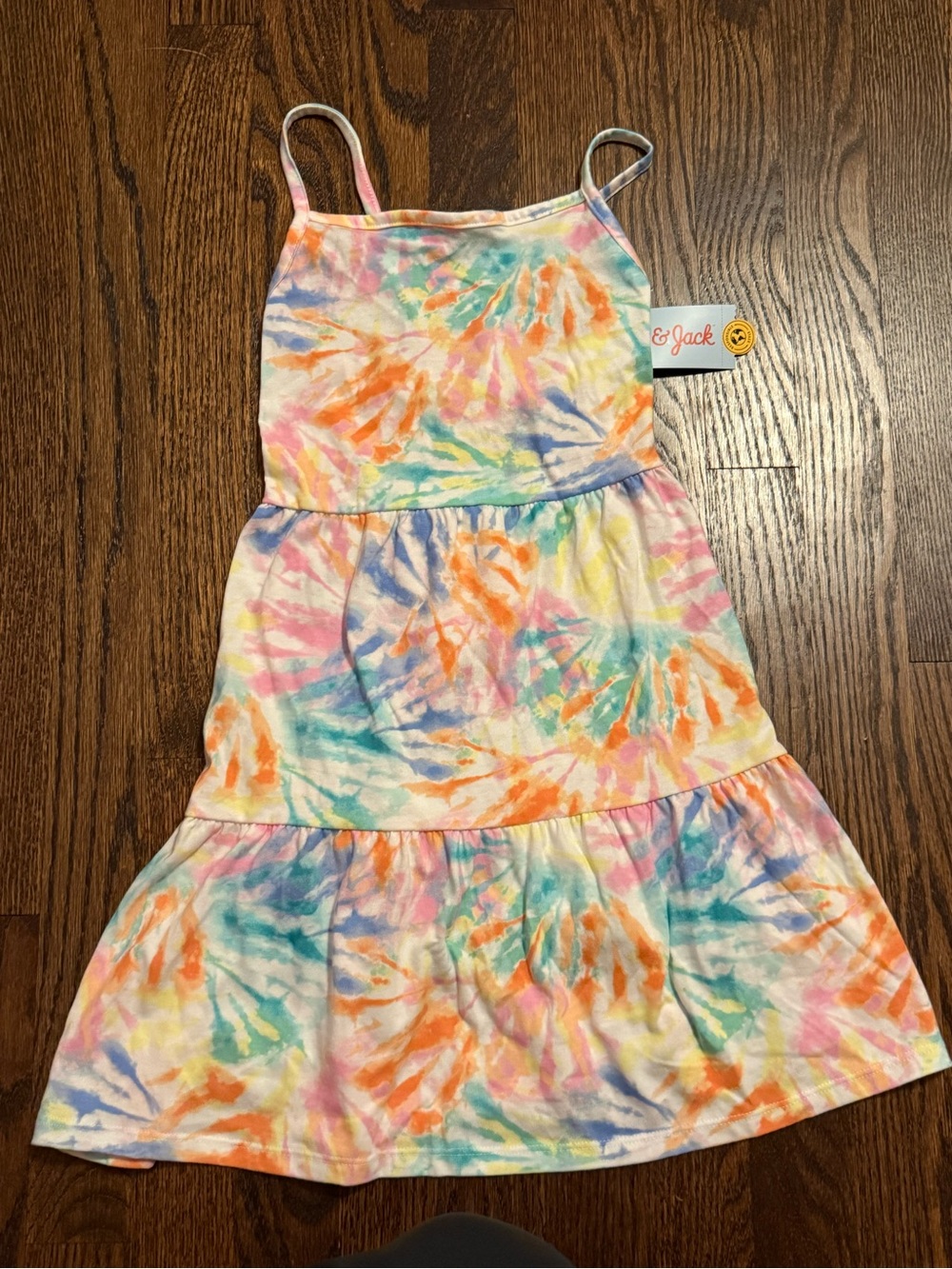 Cat & Jack Tie-Dye Tiered Spaghetti-Strap Kids Dress - Multicolor